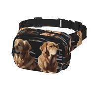 Fanny Pack for Women Men Belt Bag Golden Retrievers Waist Bags With Adjustable Straps Chest Bag Travel Crossbody Purse, Black, One Size