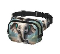 Fanny Pack for Women Men Belt Bag Gray elephant Waist Bags With Adjustable Straps Chest Bag Travel Crossbody Purse, Black, One Size