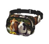 Fanny Pack for Women Men Belt Bag Guinea Pigs Funny Waist Bags With Adjustable Straps Chest Bag Travel Crossbody Purse, Black, One Size
