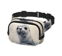 Fanny Pack for Women Men Belt Bag Harp Seal Painting Waist Bags With Adjustable Straps Chest Bag Travel Crossbody Purse, Black, One Size