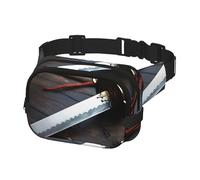 Fanny Pack for Women Men Belt Bag Japan Samurai Sword Waist Bags With Adjustable Straps Chest Bag Travel Crossbody Purse, Black, One Size