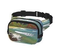 Fanny Pack for Women Men Belt Bag Kauai Hawaii Seashore Waist Bags With Adjustable Straps Chest Bag Travel Crossbody Purse, Black, One Size