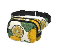 Fanny Pack for Women Men Belt Bag Lemon Fruit Pattern Waist Bags With Adjustable Straps Chest Bag Travel Crossbody Purse, Black, One Size