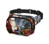 Fanny Pack for Women Men Belt Bag Merry Christmas Waist Bags With Adjustable Straps Chest Bag Travel Crossbody Purse, Black, One Size
