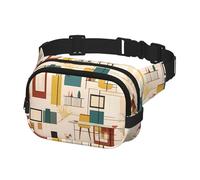 Fanny Pack for Women Men Belt Bag Mid Century Modern Waist Bags With Adjustable Straps Chest Bag Travel Crossbody Purse, Black, One Size