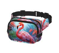 Fanny Pack for Women Men Belt Bag Painted Flamingo Waist Bags With Adjustable Straps Chest Bag Travel Crossbody Purse, Black, One Size