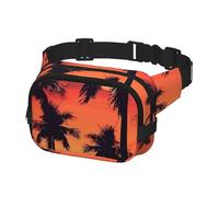 Fanny Pack for Women Men Belt Bag Palm Tree Summer Sunset Waist Bags With Adjustable Straps Chest Bag Travel Crossbody Purse, Black, One Size