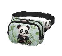 Fanny Pack for Women Men Belt Bag Panda bamboo Waist Bags With Adjustable Straps Chest Bag Travel Crossbody Purse, Black, One Size