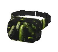 Fanny Pack for Women Men Belt Bag Pickle Waist Bags With Adjustable Straps Chest Bag Travel Crossbody Purse, Black, One Size