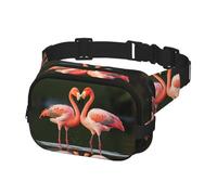 Fanny Pack for Women Men Belt Bag Pink Flamingos Kiss in The Lake Waist Bags With Adjustable Straps Chest Bag Travel Crossbody Purse