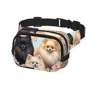 Fanny Pack for Women Men Belt Bag Pomeranians Pattern Waist Bags With Adjustable Straps Chest Bag Travel Crossbody Purse, Black, One Size