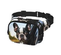 Fanny Pack for Women Men Belt Bag Puppy Dog Boston Terrier Waist Bags With Adjustable Straps Chest Bag Travel Crossbody Purse, Black, One Size