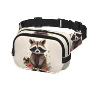 Fanny Pack for Women Men Belt Bag raccoon Waist Bags With Adjustable Straps Chest Bag Travel Crossbody Purse, Black, One Size