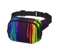 Fanny Pack for Women Men Belt Bag Rainbow Neon Waist Bags With Adjustable Straps Chest Bag Travel Crossbody Purse, Black, One Size