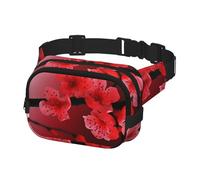 Fanny Pack for Women Men Belt Bag Red Cherry Blossom Waist Bags With Adjustable Straps Chest Bag Travel Crossbody Purse, Black, One Size