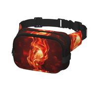 Fanny Pack for Women Men Belt Bag Red Flame Waist Bags With Adjustable Straps Chest Bag Travel Crossbody Purse, Black, One Size