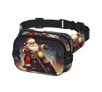 Fanny Pack for Women Men Belt Bag Santa Claus Biker Riding Waist Bags With Adjustable Straps Chest Bag Travel Crossbody Purse, Black, One Size