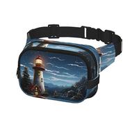 Fanny Pack for Women Men Belt Bag Santa Claus Lighthouse Waist Bags with Adjustable Straps Chest Bag Travel Crossbody Purse
