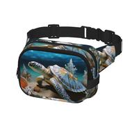 Fanny Pack for Women Men Belt Bag Sea Conch Shell Starfish Turtle Waist Bags With Adjustable Straps Chest Bag Travel Crossbody Purse