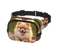 Fanny Pack for Women Men Belt Bag Short-haired pomeranian Waist Bags With Adjustable Straps Chest Bag Travel Crossbody Purse, Black, One Size
