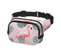 Fanny Pack for Women Men Belt Bag Summer Flamingo Palm Leaves Waist Bags With Adjustable Straps Chest Bag Travel Crossbody Purse