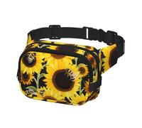 Fanny Pack for Women Men Belt Bag Sunflower Bees Waist Bags With Adjustable Straps Chest Bag Travel Crossbody Purse, Black, One Size