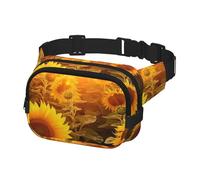 Fanny Pack for Women Men Belt Bag Sunshine Sunflower Field Waist Bags With Adjustable Straps Chest Bag Travel Crossbody Purse, Black, One Size