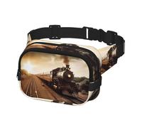 Fanny Pack for Women Men Belt Bag Train and Railway Waist Bags With Adjustable Straps Chest Bag Travel Crossbody Purse, Black, One Size