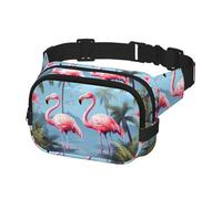 Fanny Pack for Women Men Belt Bag Tropical flamingos Waist Bags With Adjustable Straps Chest Bag Travel Crossbody Purse, Black, One Size