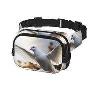 Fanny Pack for Women Men Belt Bag White dove flying in the sun Waist Bags With Adjustable Straps Chest Bag Travel Crossbody Purse, Black, One Size