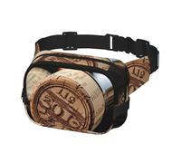 Fanny Pack for Women Men Belt Bag Wine bottle stopper with vintage Waist Bags With Adjustable Straps Chest Bag Travel Crossbody Purse, Black, One Size