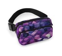 Fanny Pack for Women Men Belt Bag with Adjustable Strap Animal Tortoise Waist Pack for Everyday, Abstract Color Cubes Purple, 20x13cm