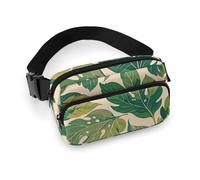 Fanny Pack for Women Men Belt Bag with Adjustable Strap Astronauts Waist Pack for Everyday, green leaves, 20x13cm