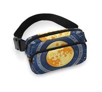 Fanny Pack for Women Men Belt Bag with Adjustable Strap Astronauts Waist Pack for Everyday, Moon Phase Sun Zodiac Mystic Astrology, 20x13cm