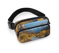 Fanny Pack for Women Men Belt Bag with Adjustable Strap Beige Simple Doodle Waist Pack for Everyday, Zion national park, 20x13cm