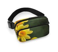 Fanny Pack for Women Men Belt Bag with Adjustable Strap Brook Trout Fly Fishing Waist Pack for Everyday, yellow flower and egg, 20x13cm
