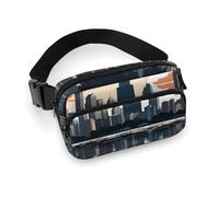 Fanny Pack for Women Men Belt Bag with Adjustable Strap Chicago Skyline Waist Pack for Everyday, Chicago Skyline, 20x13cm