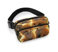 Fanny Pack for Women Men Belt Bag with Adjustable Strap Chicago Skyline Waist Pack for Everyday, Cute Foxes, 20x13cm