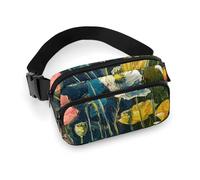 Fanny Pack for Women Men Belt Bag with Adjustable Strap Chicago Skyline Waist Pack for Everyday, Dark Green Plants, 20x13cm