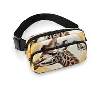 Fanny Pack for Women Men Belt Bag with Adjustable Strap Chicago Skyline Waist Pack for Everyday, Giraffe and sunflower, 20x13cm