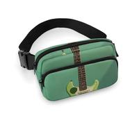 Fanny Pack for Women Men Belt Bag with Adjustable Strap Colorful Galaxy Waist Pack for Everyday, Music Green Guitar, 20x13cm