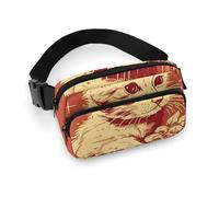 Fanny Pack for Women Men Belt Bag with Adjustable Strap Colorful Smiley Face Waist Pack for Everyday, Cat Lying on the Box, 20x13cm