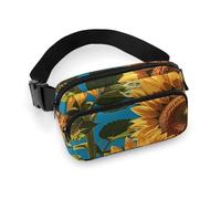 Fanny Pack for Women Men Belt Bag with Adjustable Strap Country Style Farmhouse Waist Pack for Everyday, Sunflower Flower, 20x13cm