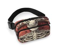 Fanny Pack for Women Men Belt Bag with Adjustable Strap Country Style Farmhouse Waist Pack for Everyday, Skeleton Reading, 20x13cm