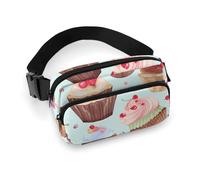 Fanny Pack for Women Men Belt Bag with Adjustable Strap Cute Cartoon Sloth Waist Pack for Everyday, Cupcake Pattern, 20x13cm