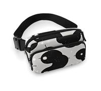 Fanny Pack for Women Men Belt Bag with Adjustable Strap Cute Cow Polka Dot Waist Pack for Everyday, Black And White Dot, 20x13cm