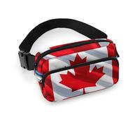 Fanny Pack for Women Men Belt Bag with Adjustable Strap Cute Cow Polka Dot Waist Pack for Everyday, Retro Canada Flag, 20x13cm