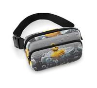 Fanny Pack for Women Men Belt Bag with Adjustable Strap Cute Dolphin Snowflake Waist Pack for Everyday, Bubble Duck, 20x13cm