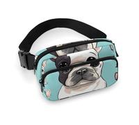 Fanny Pack for Women Men Belt Bag with Adjustable Strap Donkey on Green Meadow Waist Pack for Everyday, cute french bulldog, 20x13cm