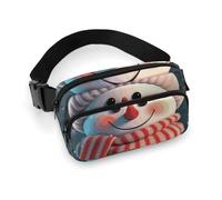 Fanny Pack for Women Men Belt Bag with Adjustable Strap Donkey on Green Meadow Waist Pack for Everyday, Cute Snowman, 20x13cm